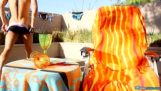 Big-Balled Cutie Fucks Himself Wild in the Armchair - Undie Twinks