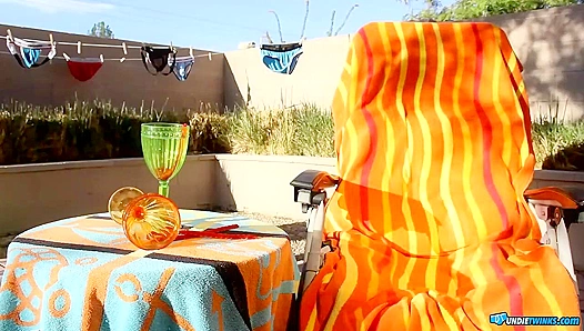 Big-Balled Cutie Fucks Himself Wild in the Armchair - Undie Twinks