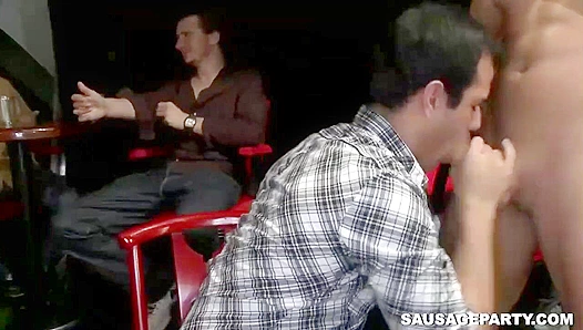 Big Dick Striper Takes Over All-Gay Public Orgy ~ Sausage Fest!