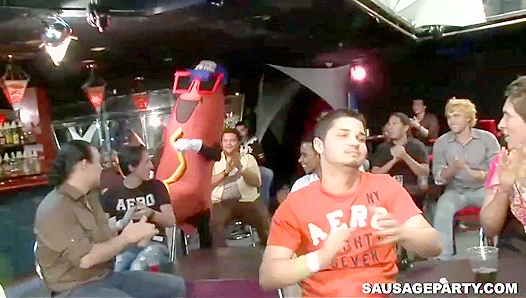 Big Dick Striper Takes Over All-Gay Public Orgy ~ Sausage Fest!