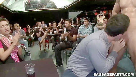 Big Dick Striper Takes Over All-Gay Public Orgy ~ Sausage Fest!