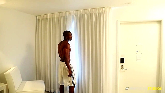 Nextdoor's Hung Black Hunk Masturbates to Ecstasy