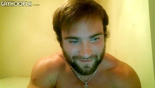 Bearded Bear Masturbates His Throbbing Cock Live on Webcam