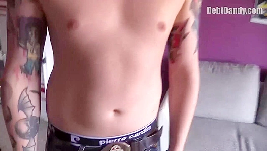 Tattooed Badass Takes It Up the Butt - Debt Dandy Style