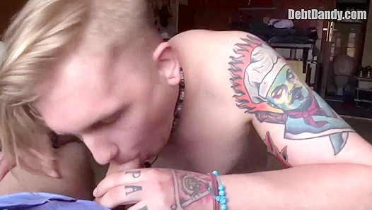 Tattooed Badass Takes It Up the Butt - Debt Dandy Style