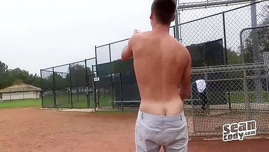 Slamming Home ~ Slim Baseball Hottie Emmett Strokes His Cock