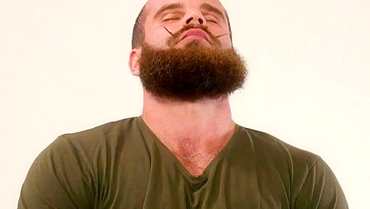 Beary Hunk John Barber Jacks Off on Black Couch - Jawked