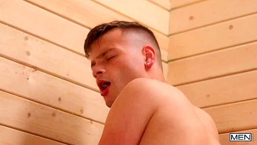 Sauna Seduction ~ Markus Kage Drills Ryan Bailey's Tight Hole