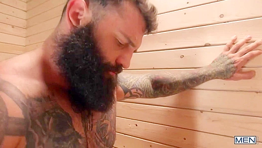 Sauna Seduction ~ Markus Kage Drills Ryan Bailey's Tight Hole