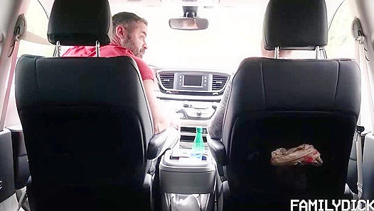 Stepdad Takes Him Hard in the Car ~ Britain Westbury & Bishop Angus