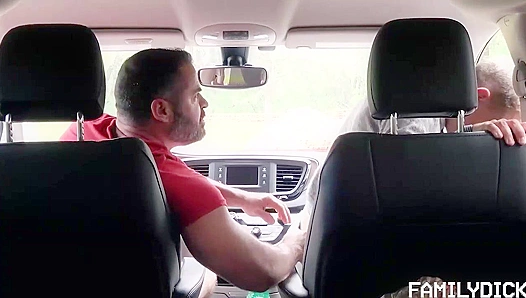 Stepdad Takes Him Hard in the Car ~ Britain Westbury & Bishop Angus