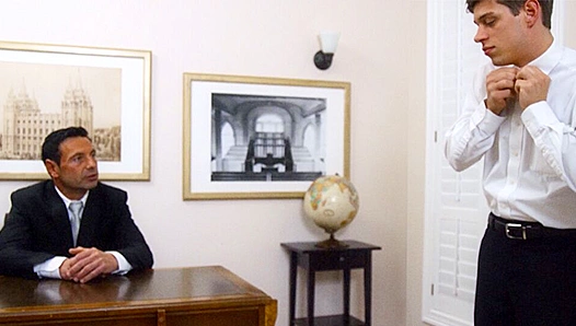 Skinny Stud Elder Holland Jerks His Hard Cock - Missionary Boys