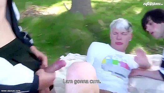 Blond Twink Gets Fucked Hard by Amateur Soccer Players - Staxus