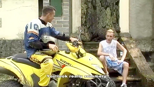 Johan Volny Rides a Massive Cock on the Stairs - Staxus