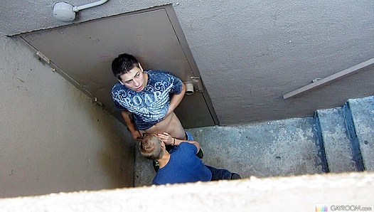 Secret Stairwell Suck ~ Blowjob with Max Carter