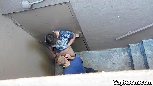 Secret Stairwell Suck ~ Blowjob with Max Carter