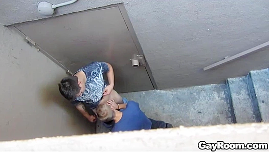 Secret Stairwell Suck ~ Blowjob with Max Carter