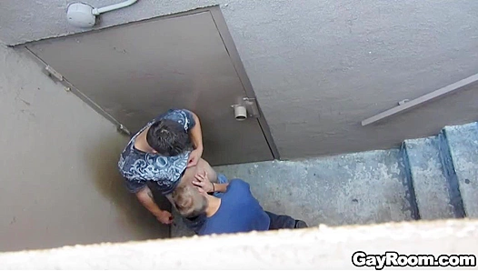 Secret Stairwell Suck ~ Blowjob with Max Carter
