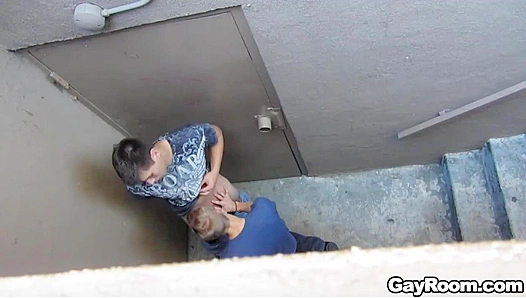 Secret Stairwell Suck ~ Blowjob with Max Carter