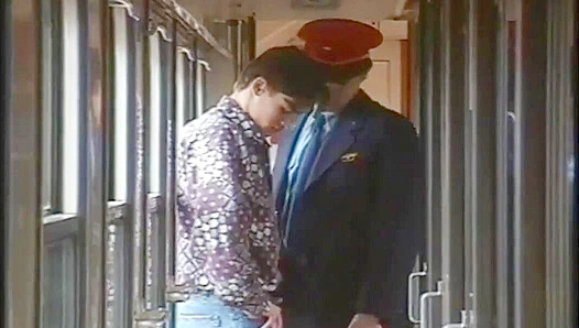 Daniel Valent and Leo Husek ~ Stealth Blowjob on the Train - Falcon Studios