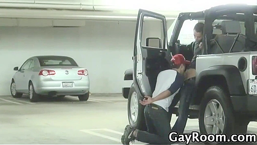 Sneaky Car Blowjob ~ Horny Bryce Star Takes Control - Gay XXX