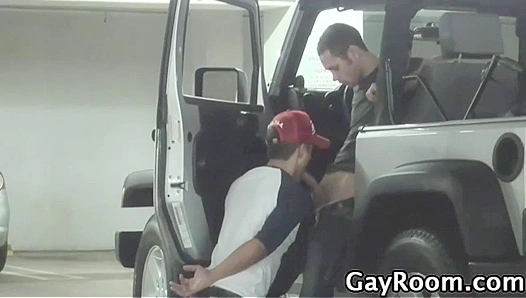 Sneaky Car Blowjob ~ Horny Bryce Star Takes Control - Gay XXX