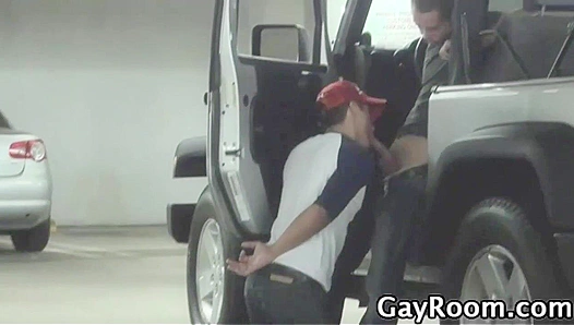 Sneaky Car Blowjob ~ Horny Bryce Star Takes Control - Gay XXX