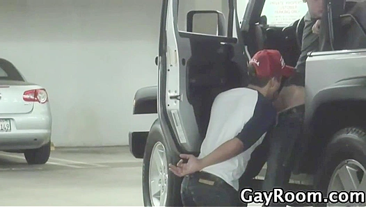 Sneaky Car Blowjob ~ Horny Bryce Star Takes Control - Gay XXX