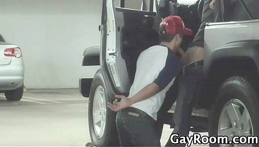 Sneaky Car Blowjob ~ Horny Bryce Star Takes Control - Gay XXX